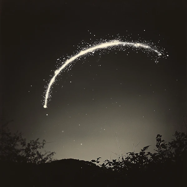 Meteor in Night Sky