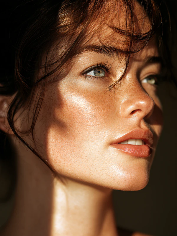 Sunlit Freckled Portrait
