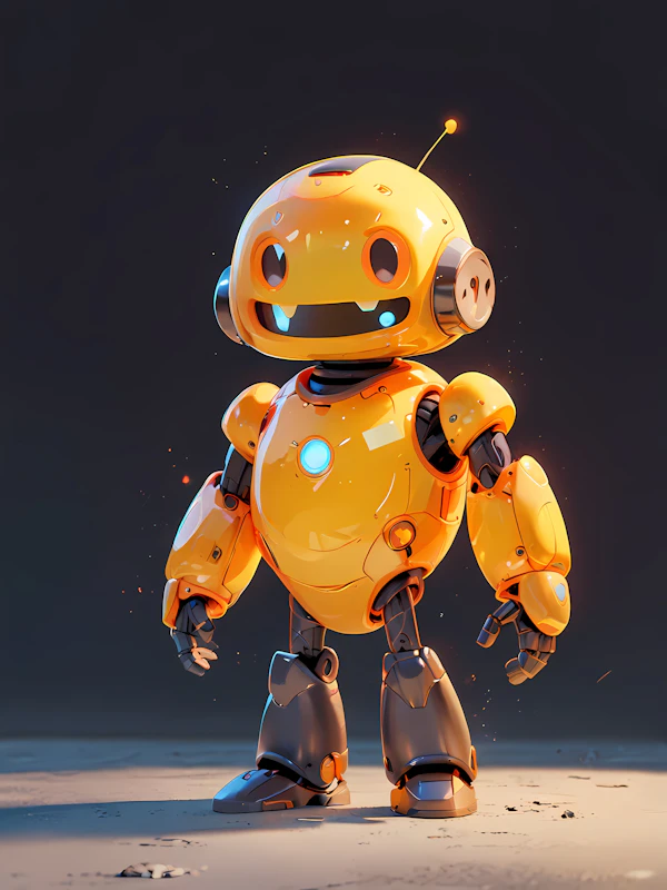 Cheerful Yellow Robot