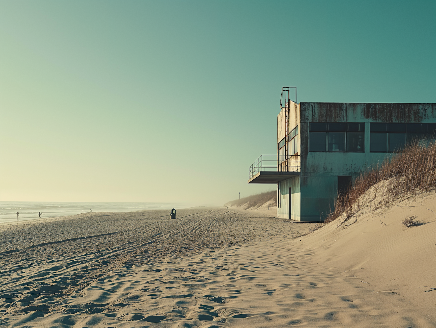 Late Afternoon Serenity at the Weathered Seaside