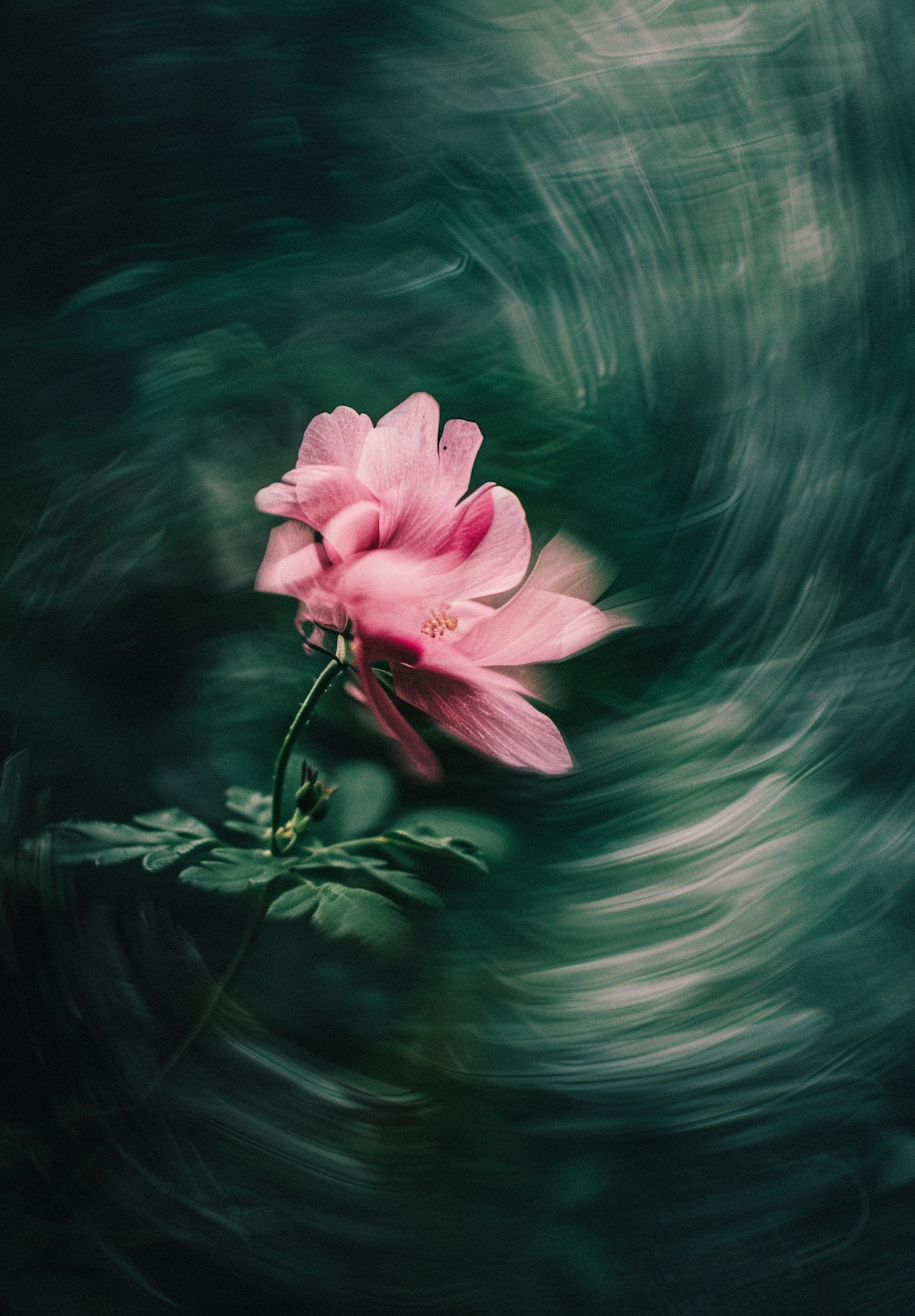 Ethereal Pink Anemone in Motion