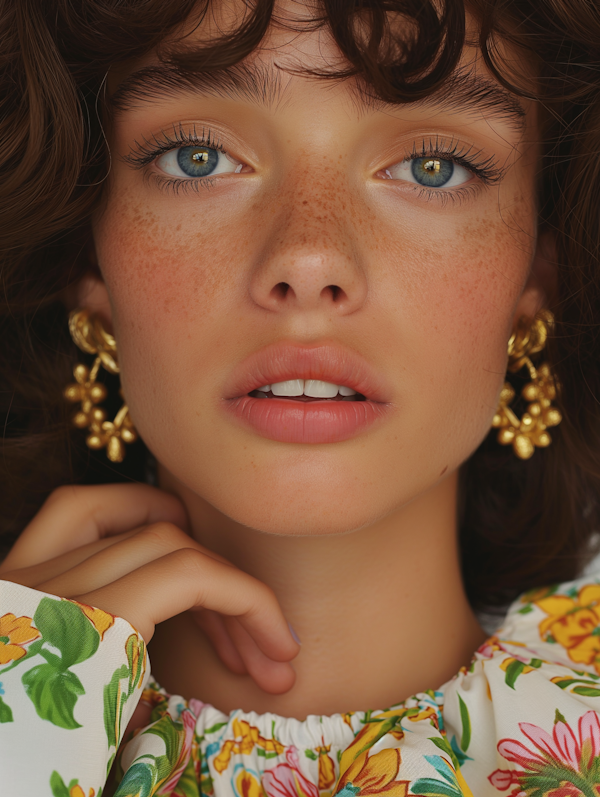 Close-Up Portrait of a Young Woman