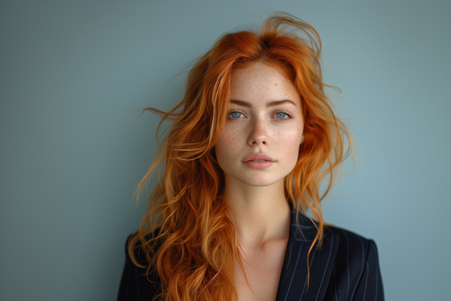 Striking Blue-Eyed Woman Portrait