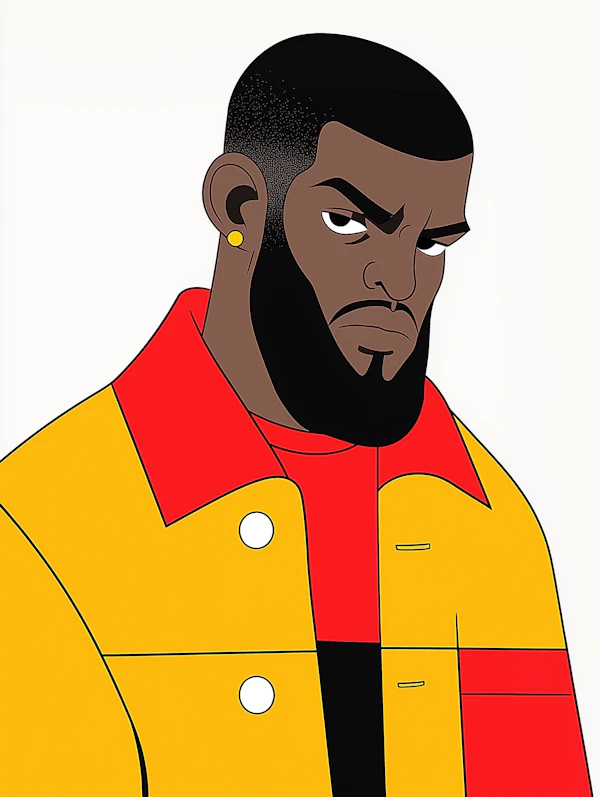 Stylized Portrait of a Bearded Man