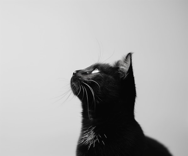 Contemplative Black Cat