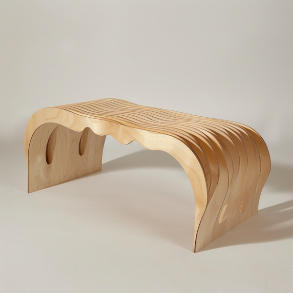 Artistic Wooden Bench