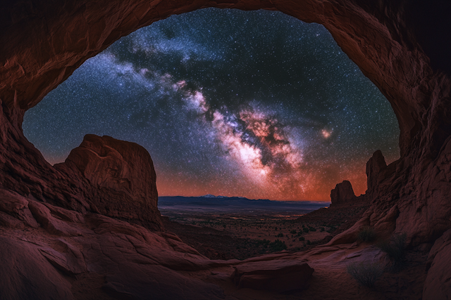 Celestial Majesty Through Rocky Arch