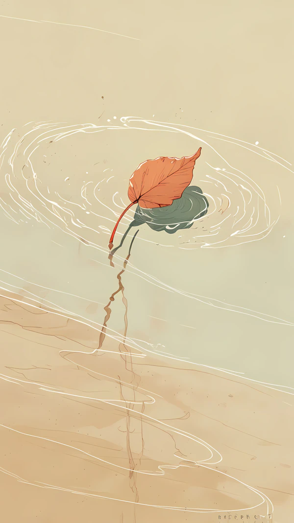 Floating Leaf on Water