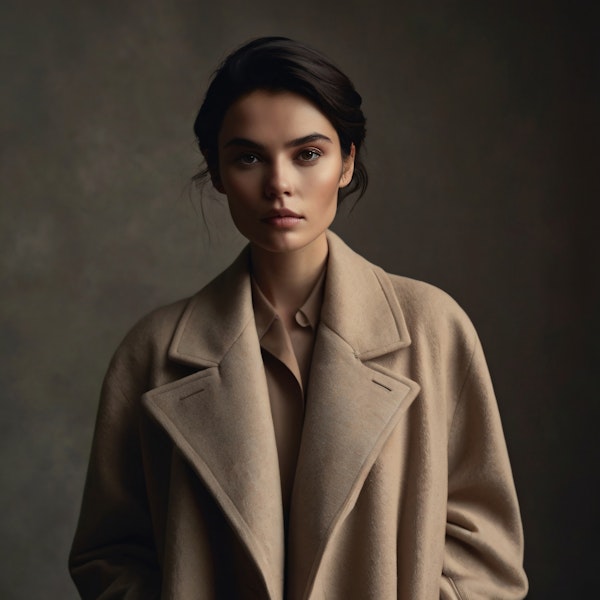 Portrait of a Woman in Beige Coat