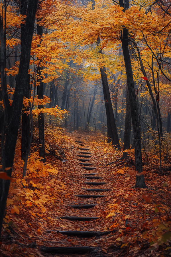 Serene Autumn Forest Path