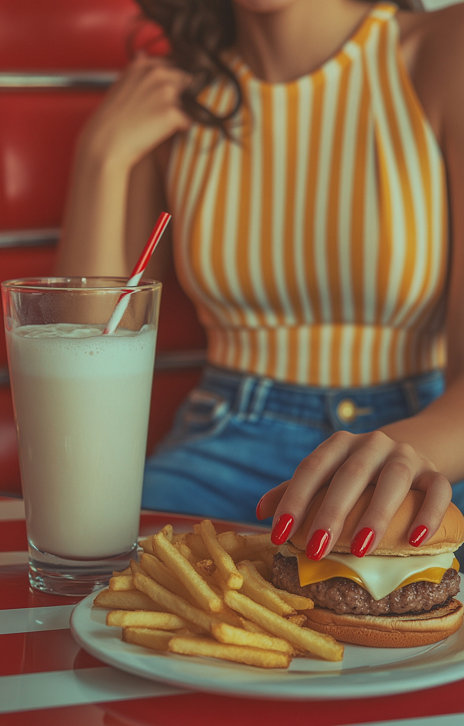 Retro Diner Cheeseburger