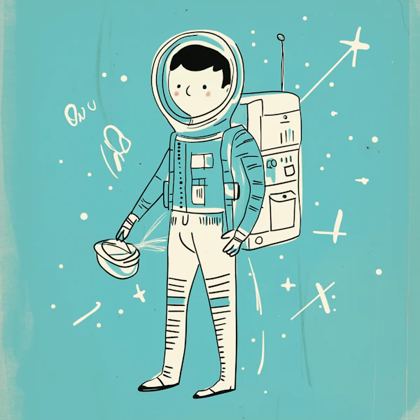 Cartoon Astronaut Illustration