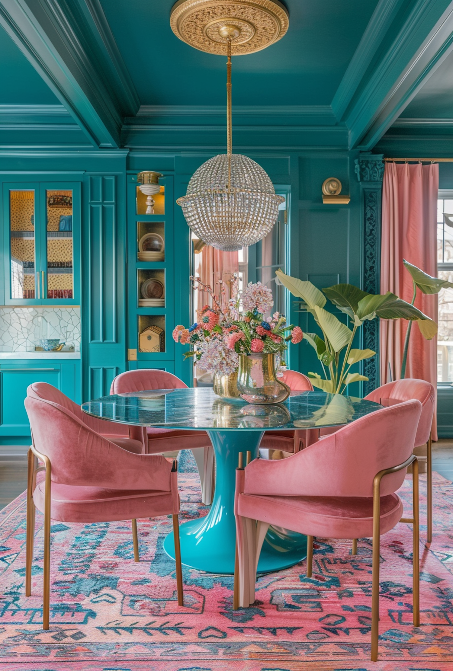 Opulent Vibrant Interior Dining Area