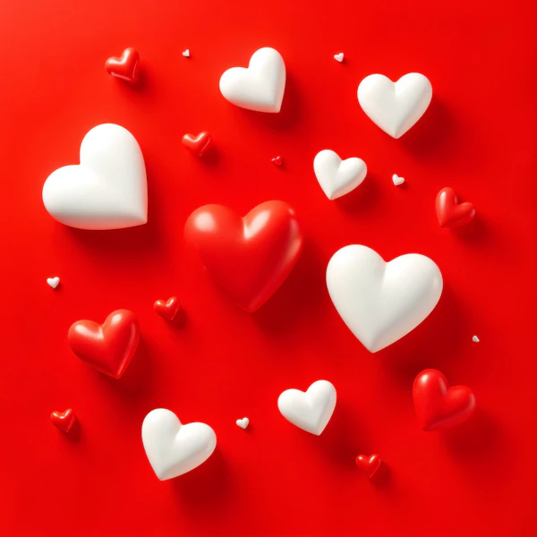 Red and White Hearts