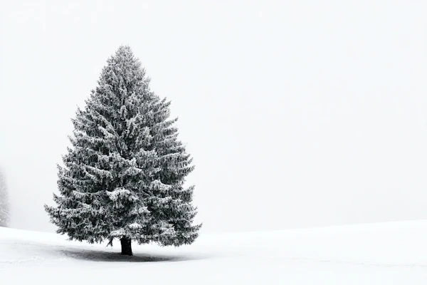 Solitary Snowy Tree