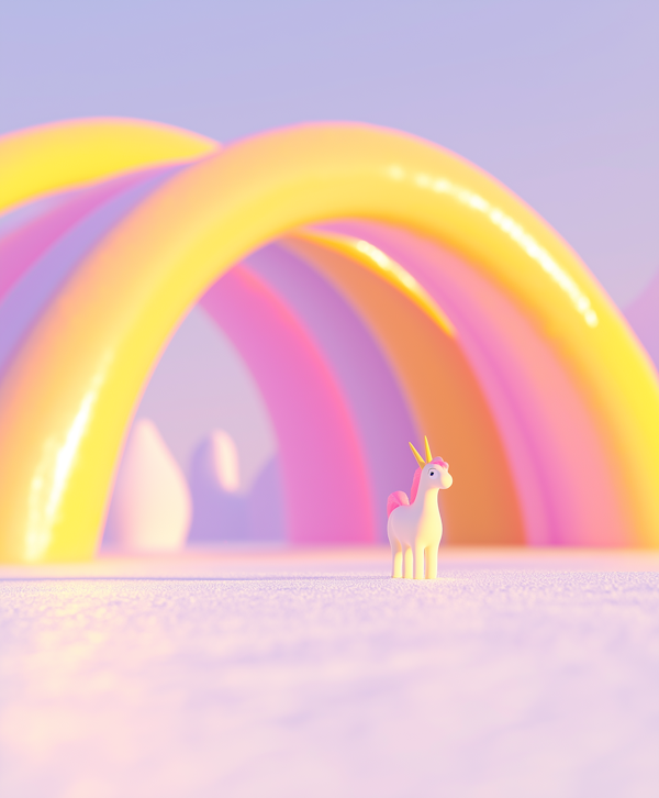 Whimsical Unicorn and Rainbow Arches