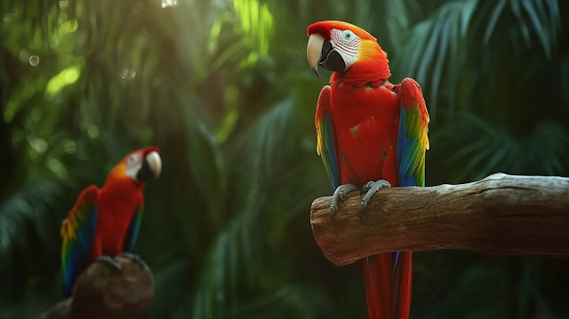 Scarlet Macaws in Natural Habitat