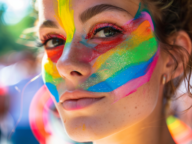 Vibrant Face Painting Portrait