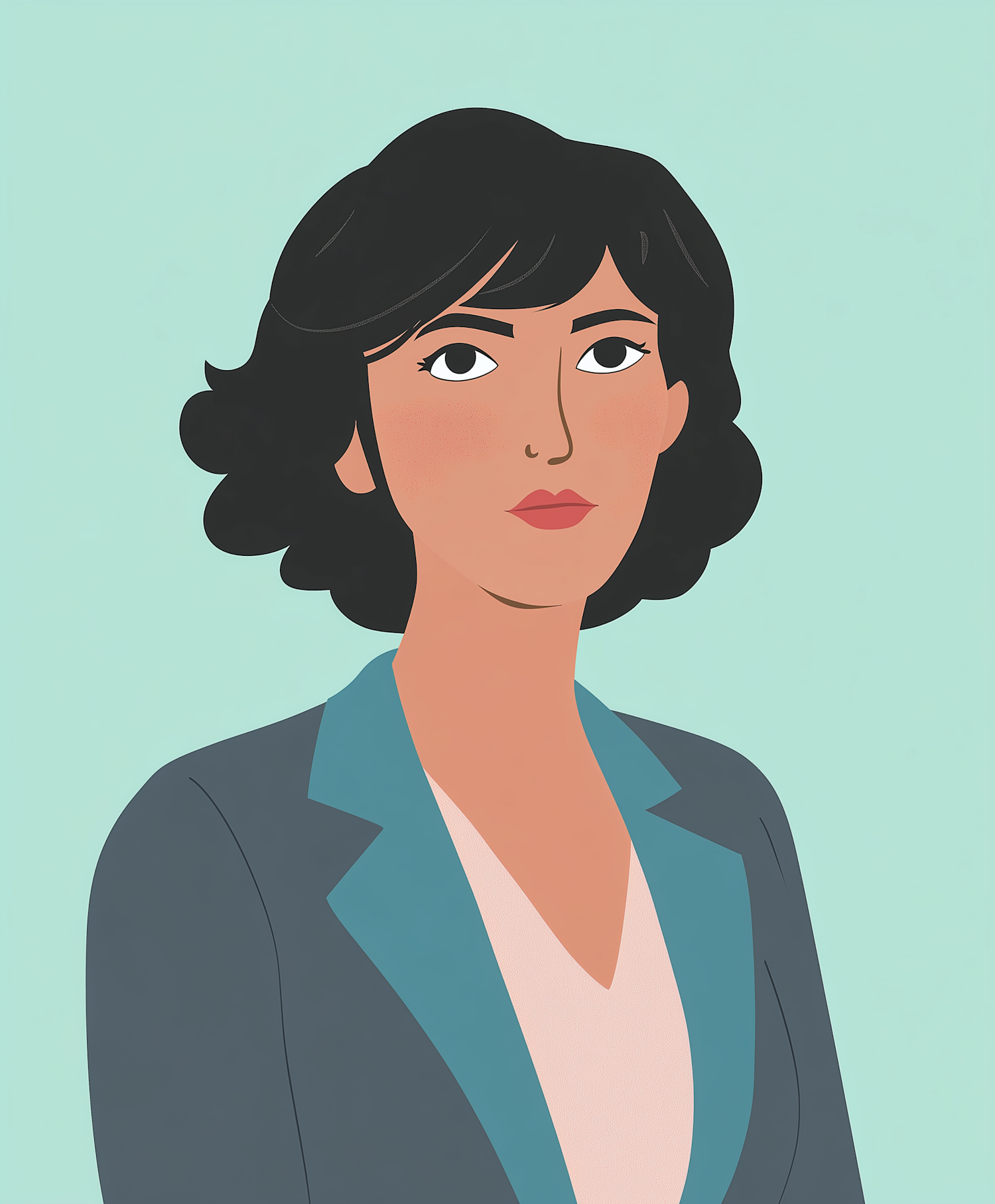 Contemplative Professional Woman Illustration