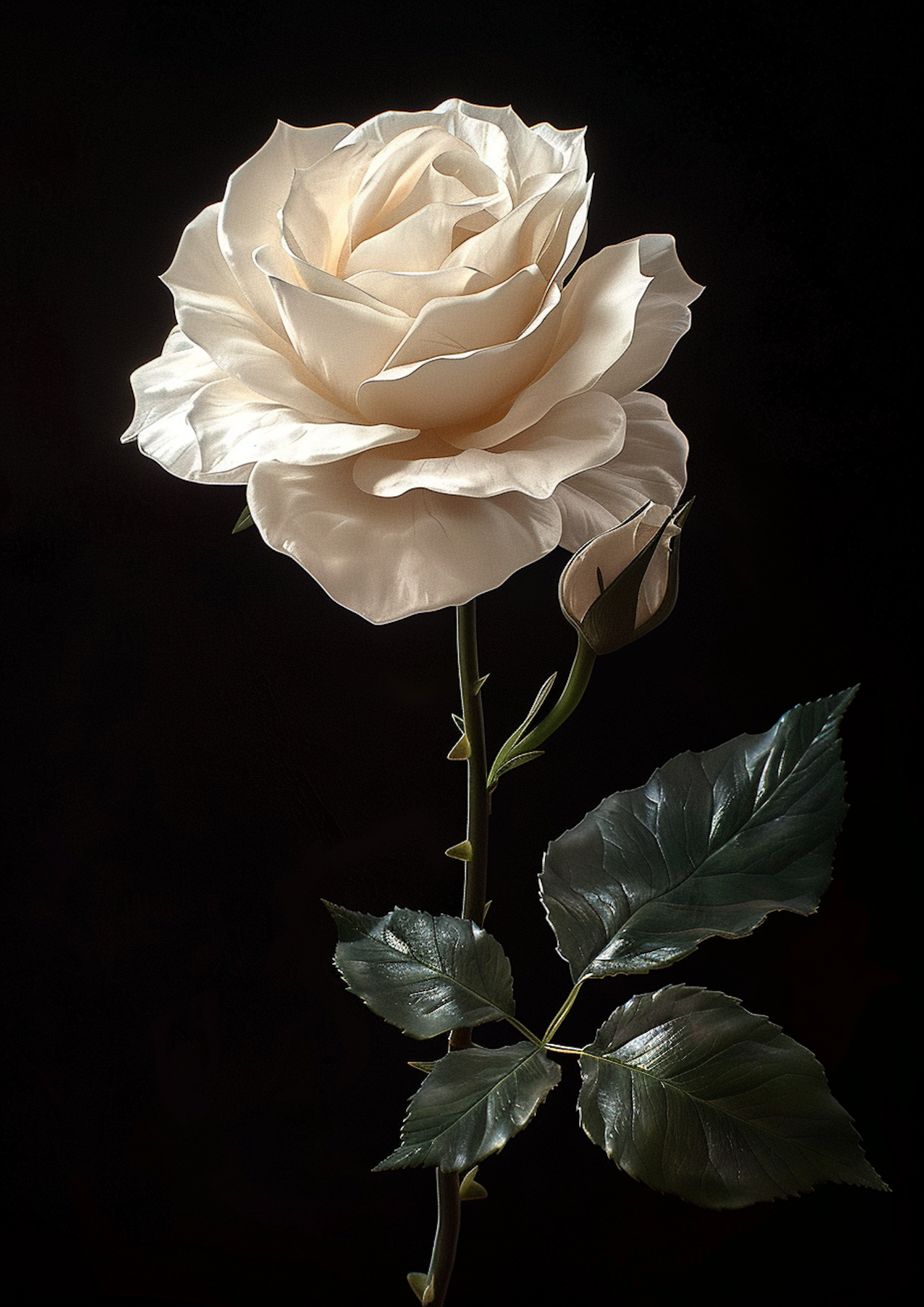 Ethereal White Rose Portrait