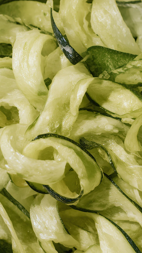 Cucumber Ribbons Close-Up