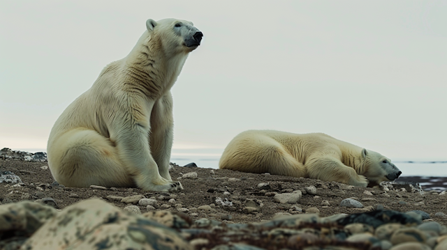 Polar Bears in Arctic Landscape