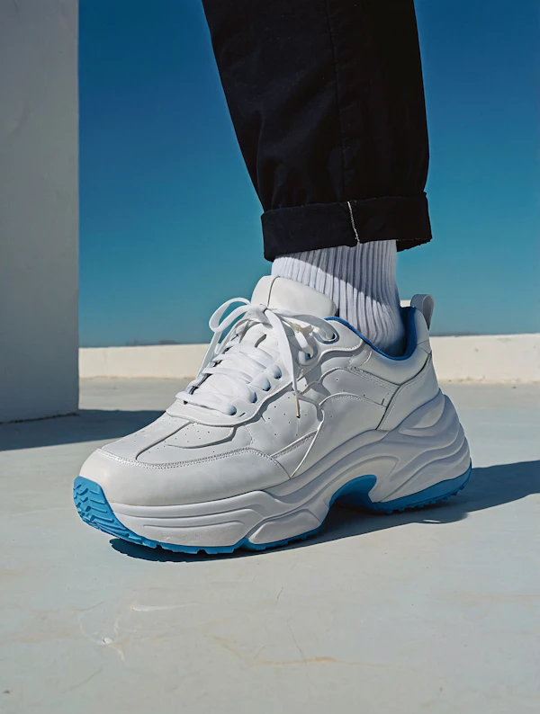 Close-up of Chunky White Sneaker