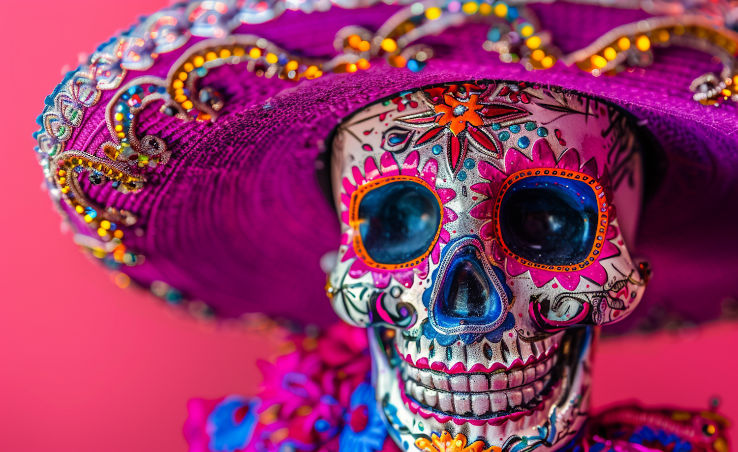 Vibrant Day of the Dead Skull