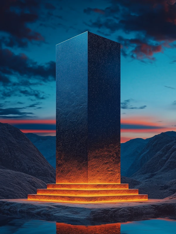 Surreal Monolith Scene