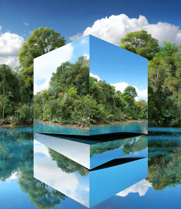 Reflective Cube in Tropics