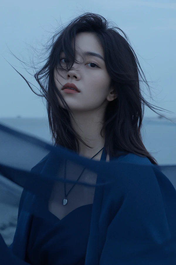 Serene Portrait by the Sea