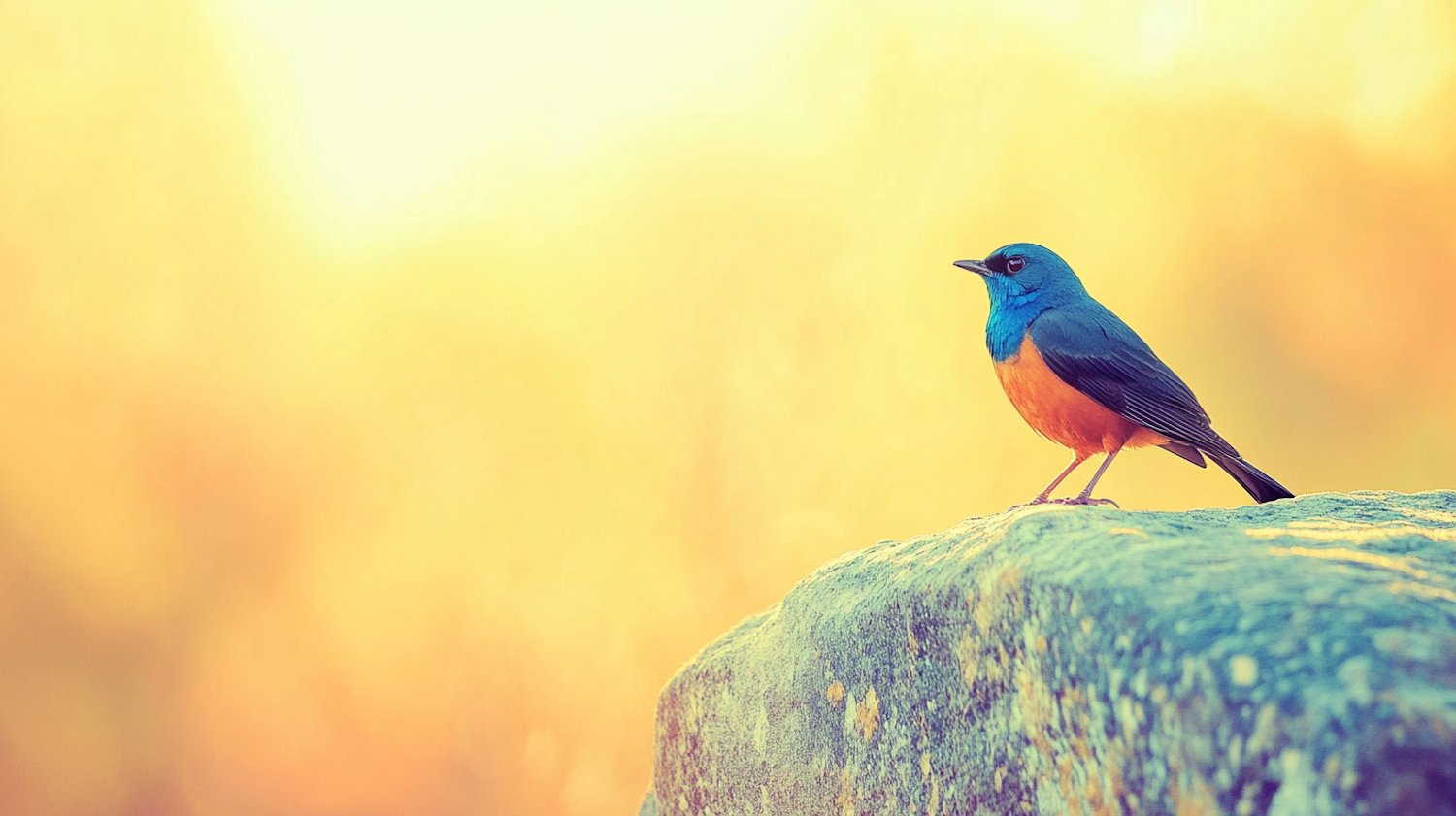 Vibrant Bird on Rock