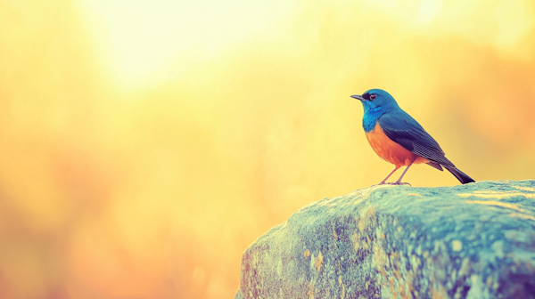 Vibrant Bird on Rock