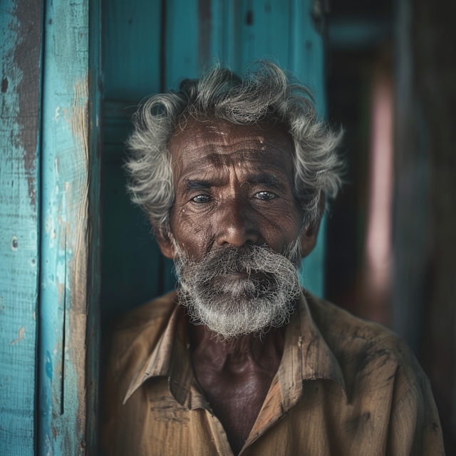 Elderly South Asian Man Portrait