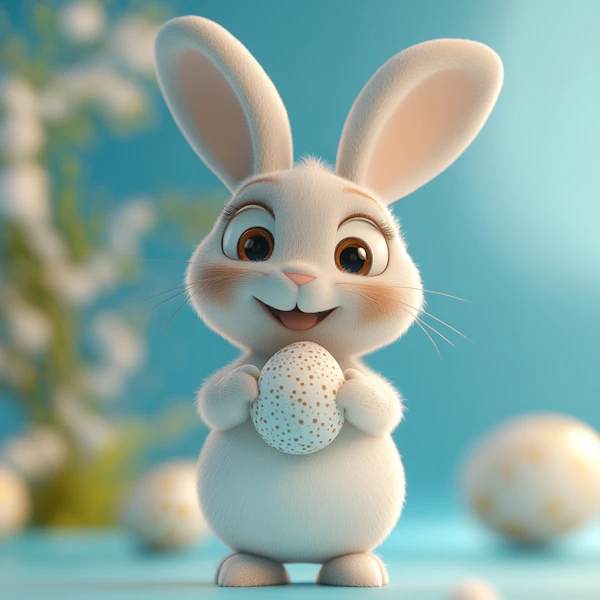 Animated Bunny with Egg