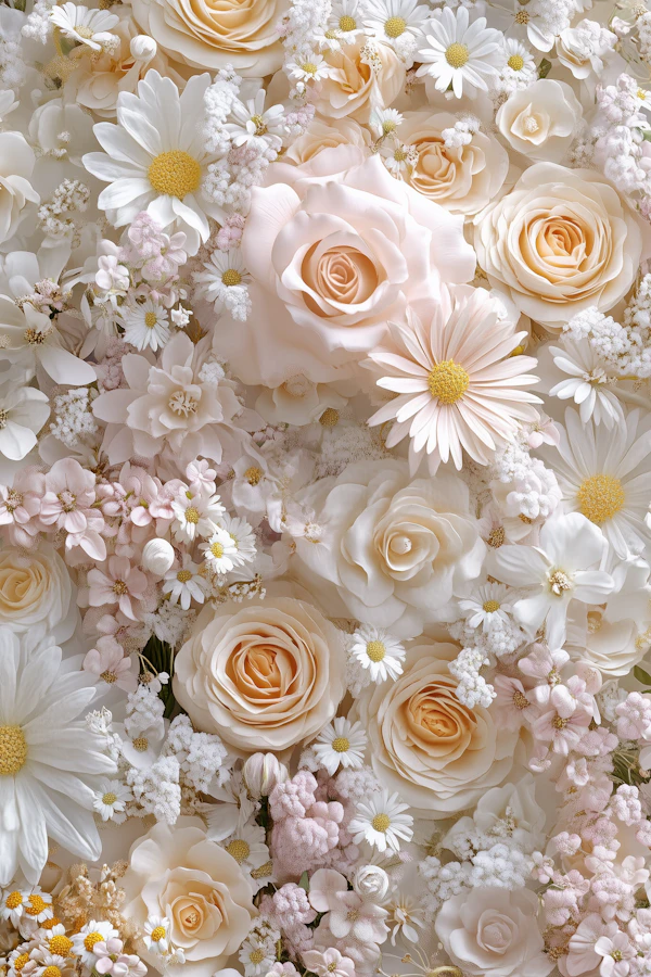 Floral Arrangement with Roses and Daisies
