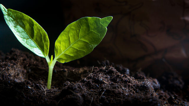 Young Green Plant in Soil