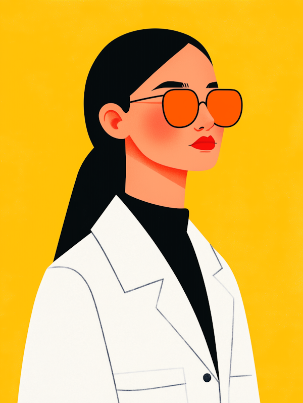 Stylized Illustration of Woman with Sunglasses