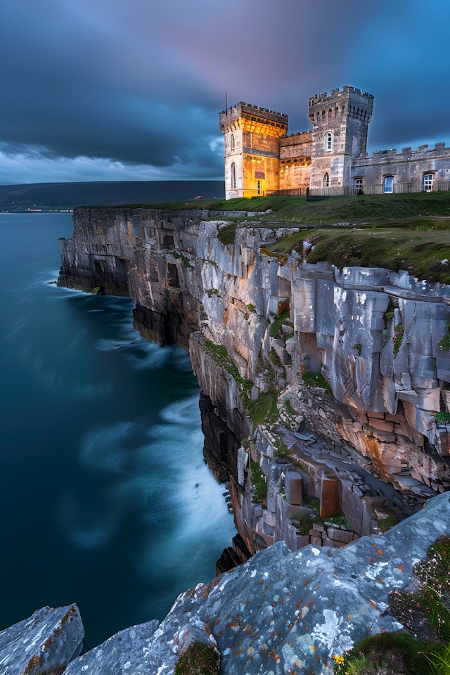 Dramatic Coastal Castle Scene