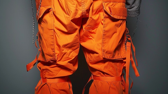 Close-up of Orange Cargo Pants