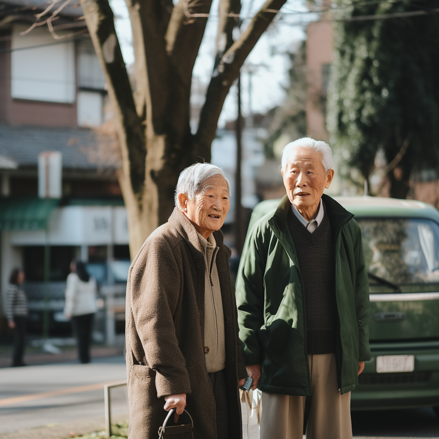 Elderly Friends Enjoying a Sunny Day