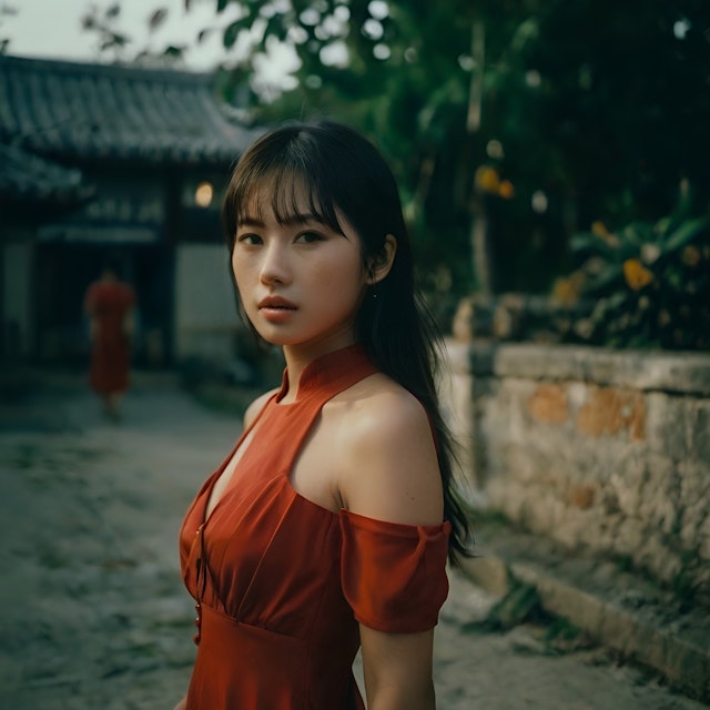 Woman in Red Dress