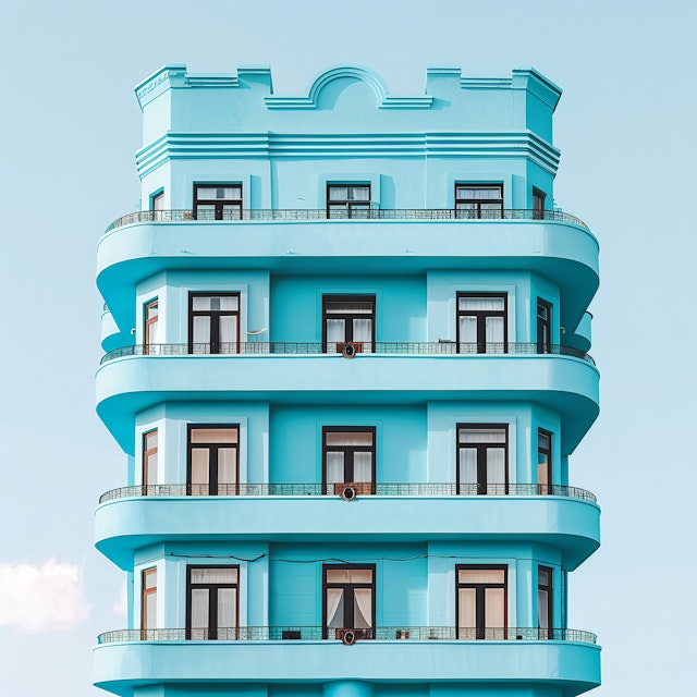 Turquoise Modern Building