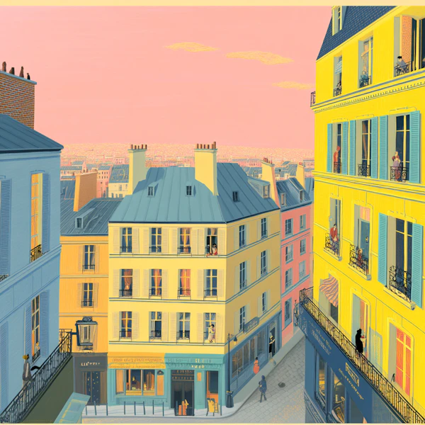 Parisian Street Sunset
