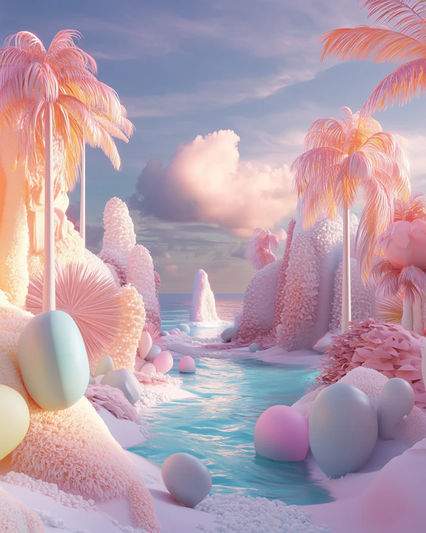 Surreal Pastel Landscape