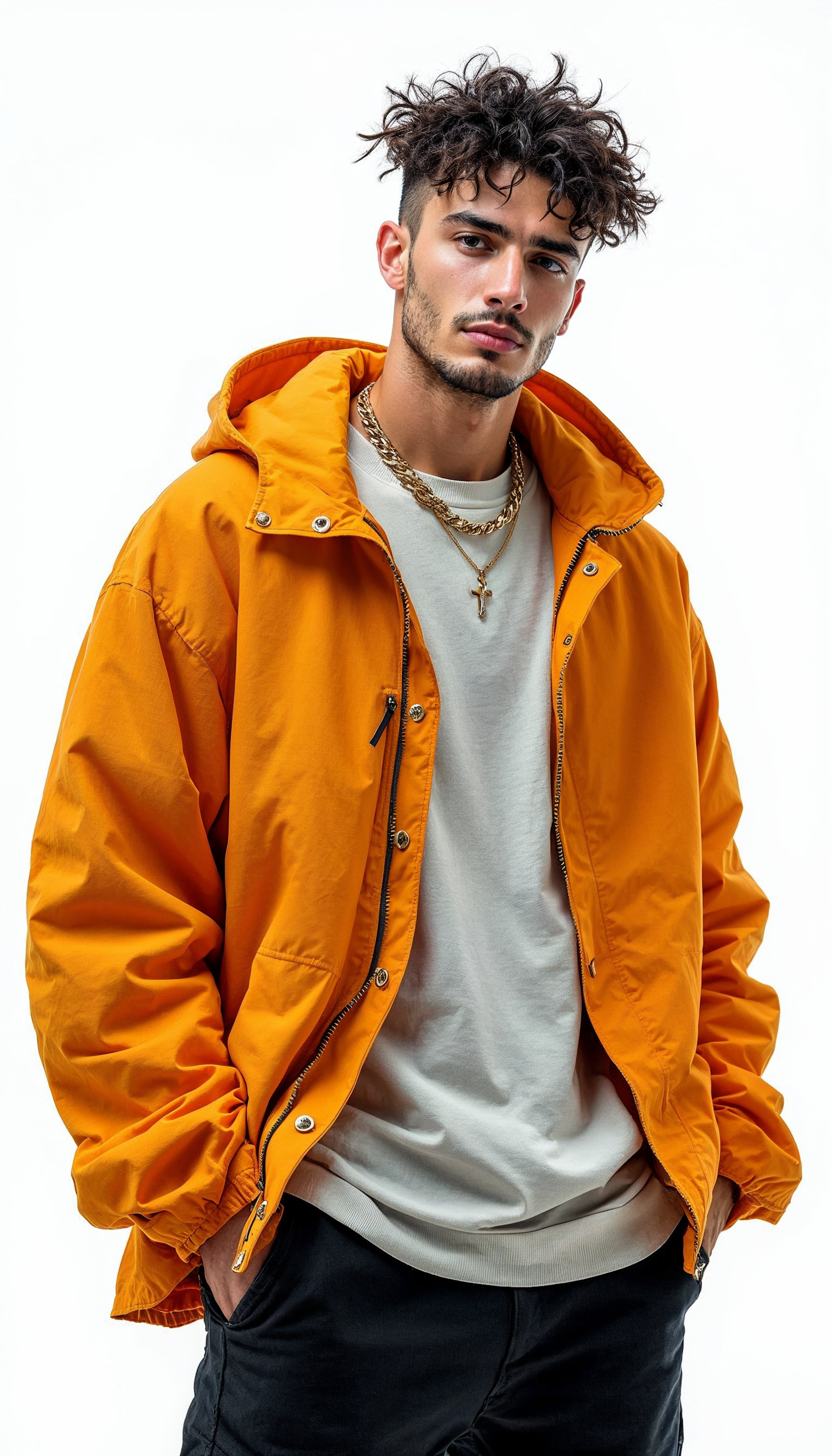 Young Man in Orange Jacket