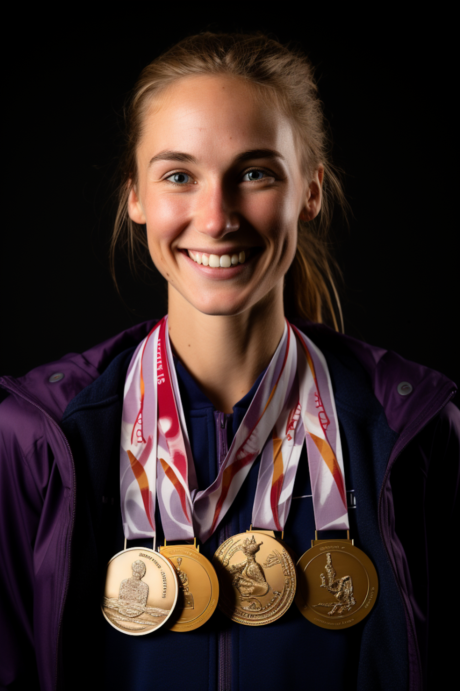 Triumphant Achiever with Medals