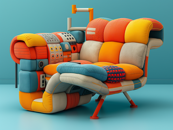 Modernist Chair Crafted from colors and patterns