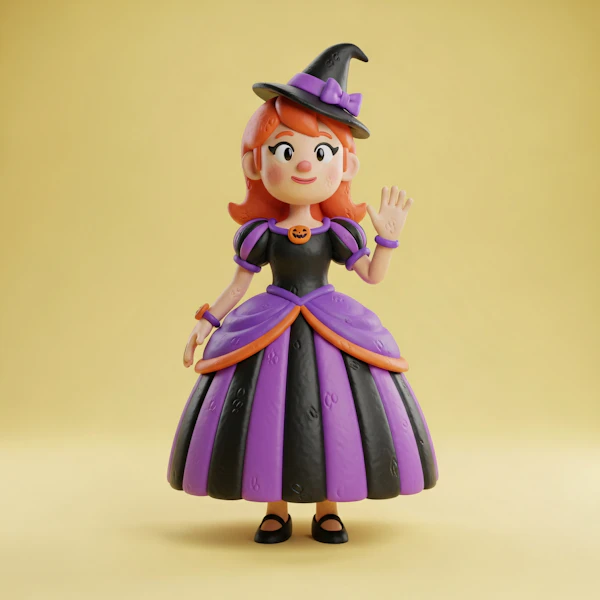 Cheerful Witch Figurine