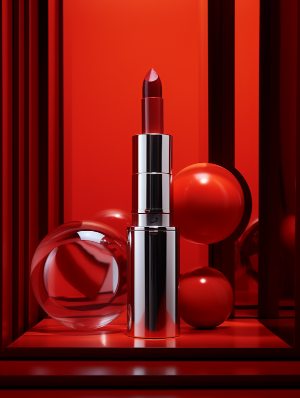 Elegant Scarlet Elegance Lipstick Display